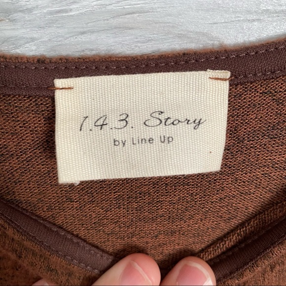1.4.3. Story By Lineup Brown Cold Shoulder Sweater - Picture 3 of 7
